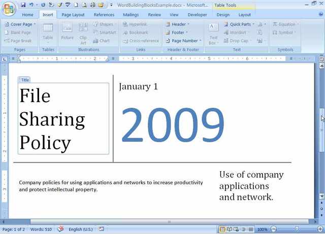 Microsoft Word 2009