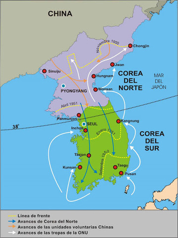 1º Fase "Máxima tensión": guerra de corea