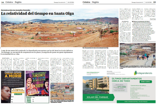 Santa Olga y su normalización despúes de tres meses de ocurrida la emergencia