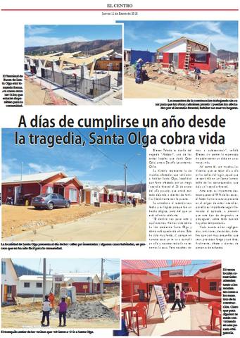 A días de cumplirse un año desde la tragedia, Santa Olga cobra vida.