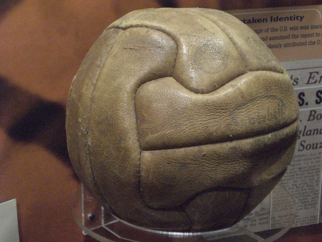 The soccer ball that was used in the 1950 world cups in Brazil