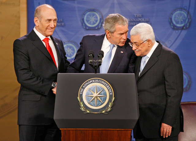 George W. Bush hosts a middle eastern peace conference