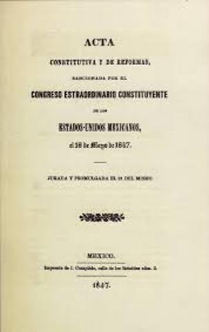 	El Acta Constitutiva y de Reformas de 1847