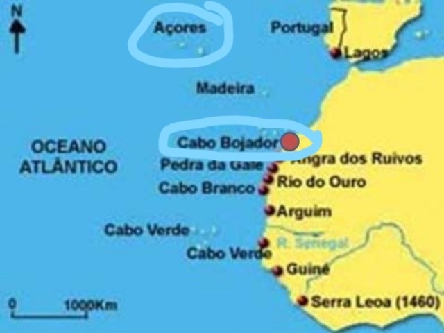 Los portugueses descubren Azores y doblan el cabo Bojador