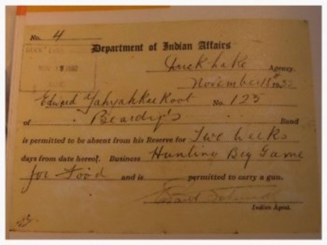 Permission slip to leave the reserve