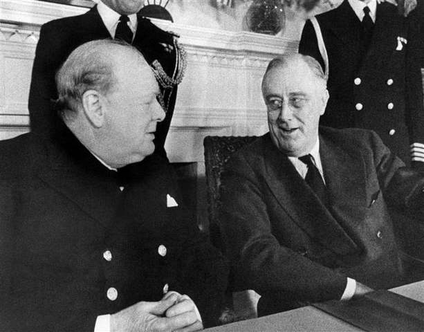Visita de Winston Churchill a la casa blanca con presidente Trueman