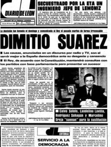 Adolfo Suarez dimite