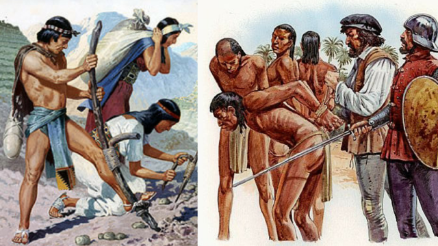 Creación de dos grandes sistemas de trabajo durante la colonización de América