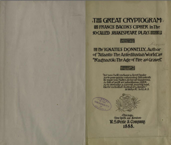 Ignatius Donnelly: Providing Evidence Against Shakespeare