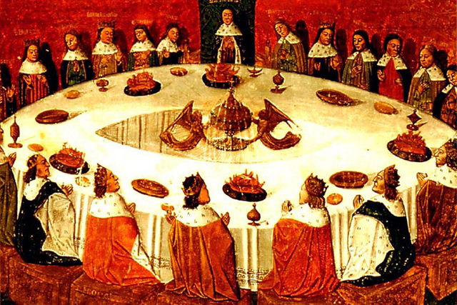 Guinevere's father gives them a huge round table