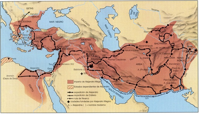 Alejandro Magno cruza Helesponto.