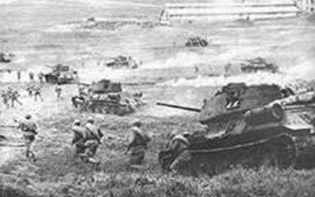 The Germans launch a massive tank offensive near Kursk in the Soviet Union
