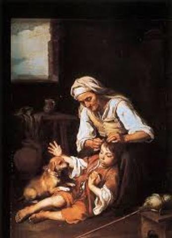 Vieja espulgando a un niño (1670-1675), de Bartolomé Esteban Murillo, Pinacoteca Antigua de Múnich.