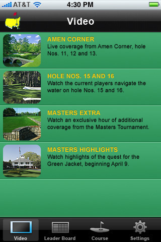 The Masters 2009 Live