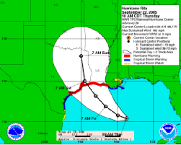 Hurricane Rita hits Texas