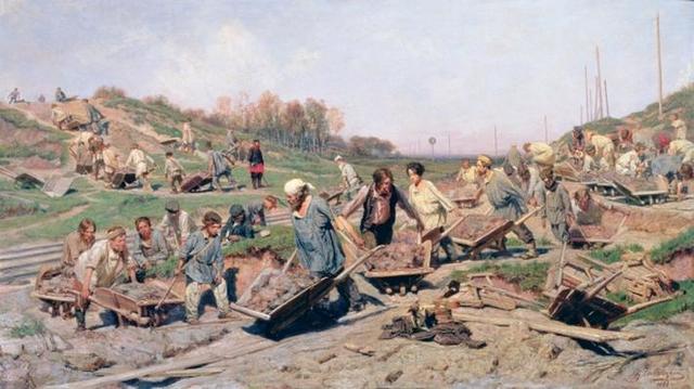 Repairing the Railway - Konstantin Savitsky (1874)