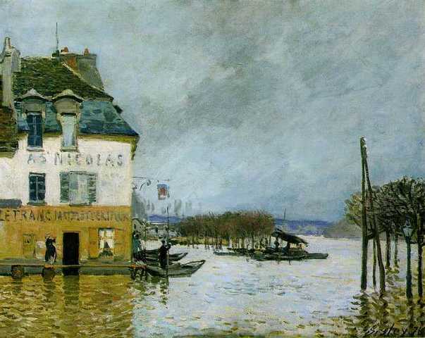 Flood at Port Marley by Sisley