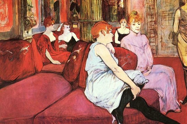Salon at the Rue des Moulins by Toulouse-Lautrec