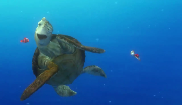 Marlin viaxa con Crush e Chiki