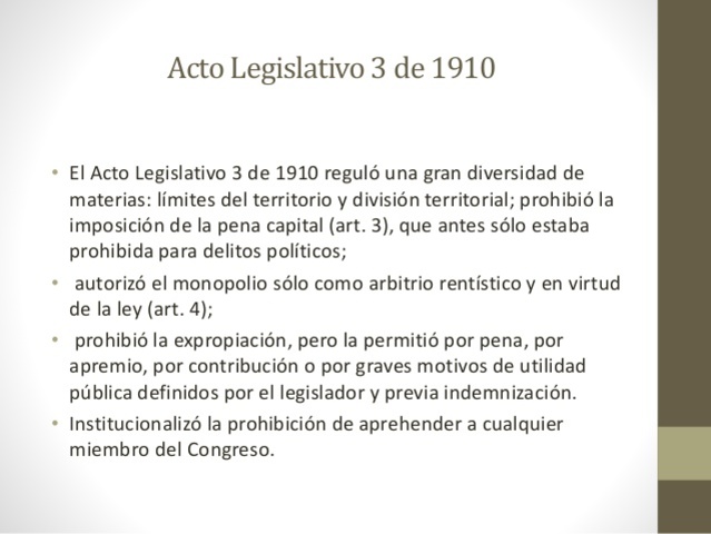 Acto Legislativo 03 de 1910