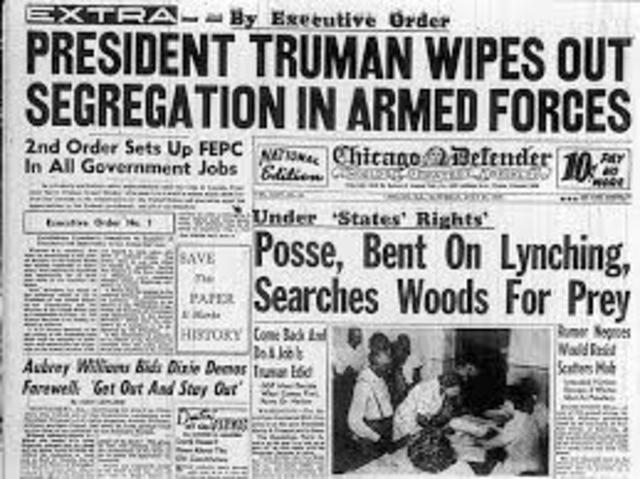 Harry Truman issues the Executive Order.