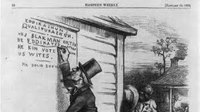 Supreme court declares "Grandfather Clause" unconstitutional These laws required voters to prove that their grandfathers were able to vote.