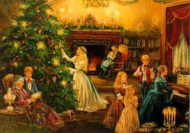 Victorian Painting - Christmas