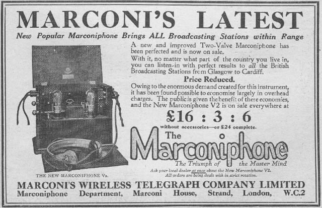 Gran Bretaña, Marconi Company crea departamento de comunicación