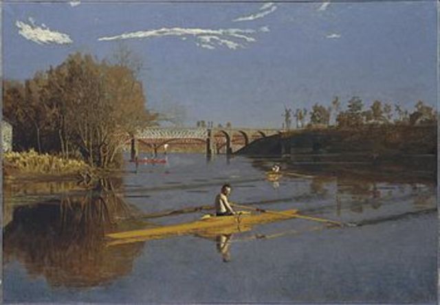 Max Schmitt in a Singe Scull by Thomas Eakins