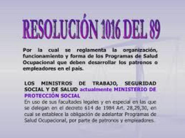 RESOLUCION 1016 DE 1989
