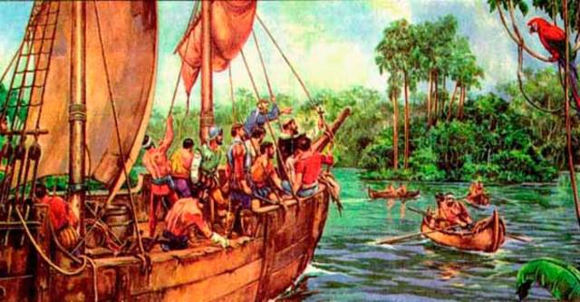 Orellana explora el Amazonas