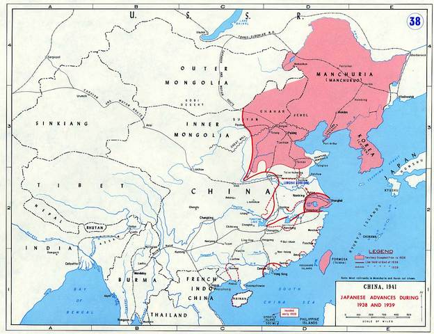 Japan occupies Eastern China