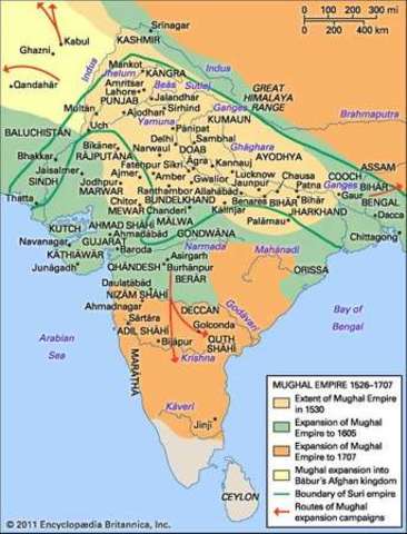 Mughal Empire in 1707