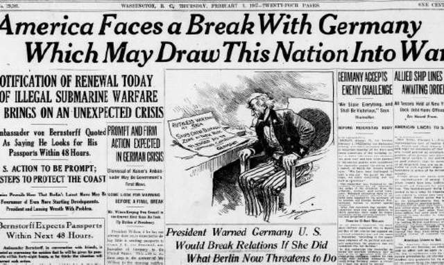 United States severs relations with Germany