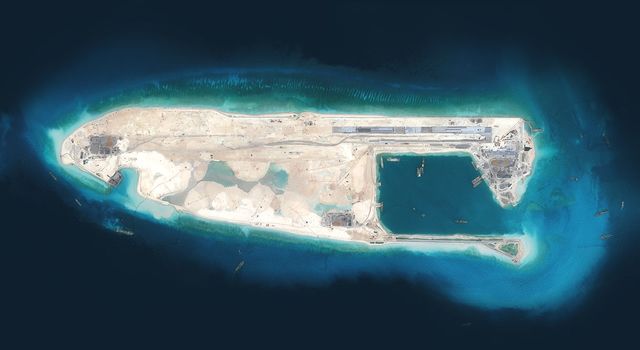 China builds islands in the South China Sea