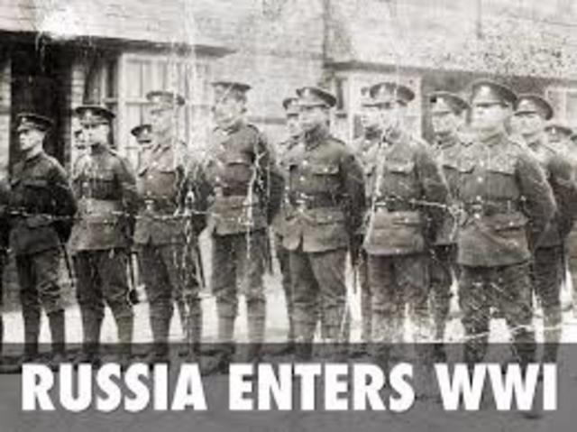 Russia enter WW1