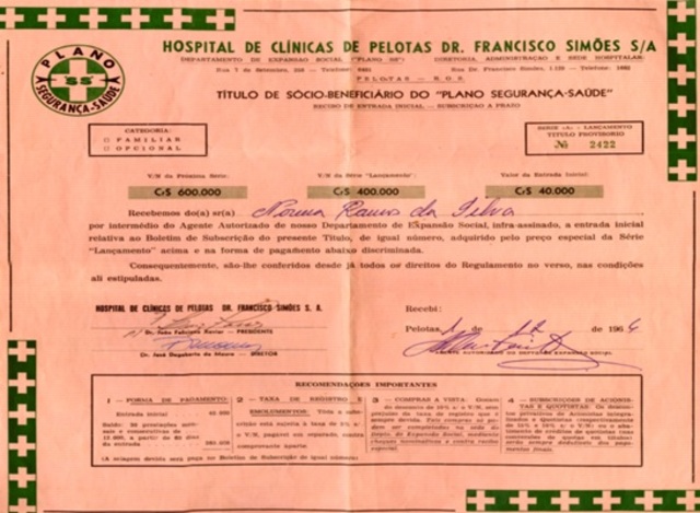 Título de sócio do Plano de Segurança-Saúde