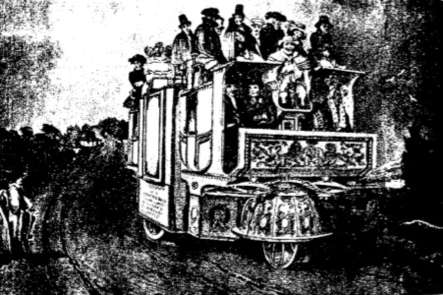 Coche de pasajeros de propulsión por vapor, de Church