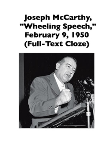 Joseph McCarthy speech