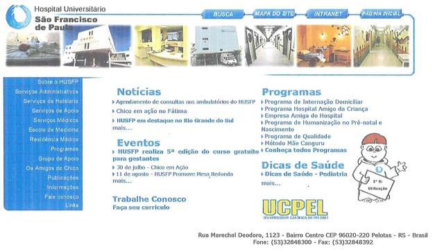 1º Site do Hospital São Francisco de Paula