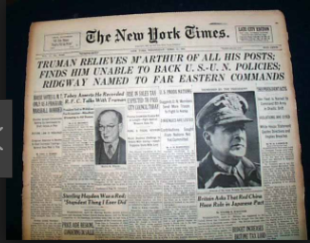 Truman relieves MacArthur of command