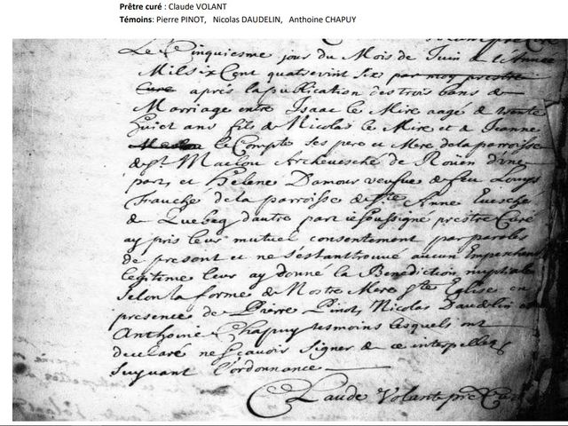 Mariage de Hélène avec Isaac Lemire