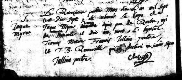 Décès de Isaac Lemire à l'Hôtel-Dieu de Montréal