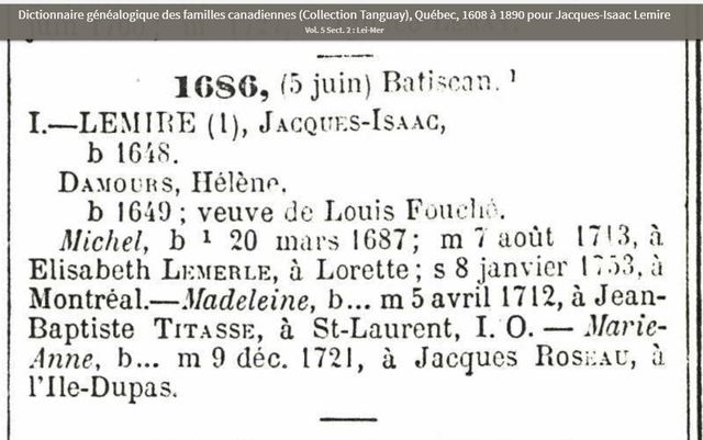 Baptême de Isaac Lemire