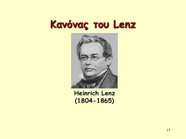 1833 (Κανόνας Lenz – Ρωσία) Φορά επαγωγικού ρεύματος