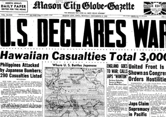The U.S. Declares War on Japan