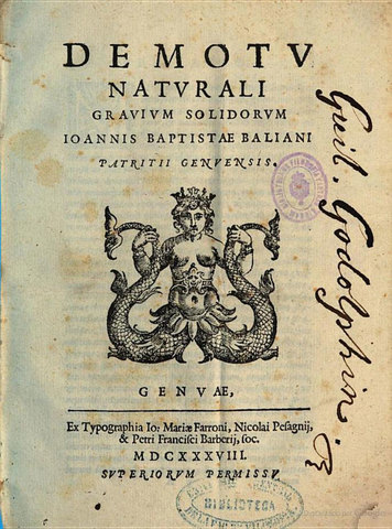 Carta de Galileo a Giovanni Battista Baliani