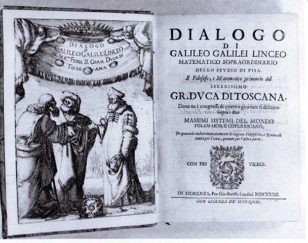 Galileo publishes Dialogues Concerning the Two Principal Systems of the World