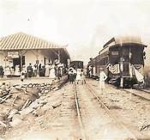 El ferrocarril, inicio de obra: año 1874