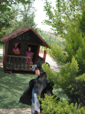 Then he went to the house of sticks!